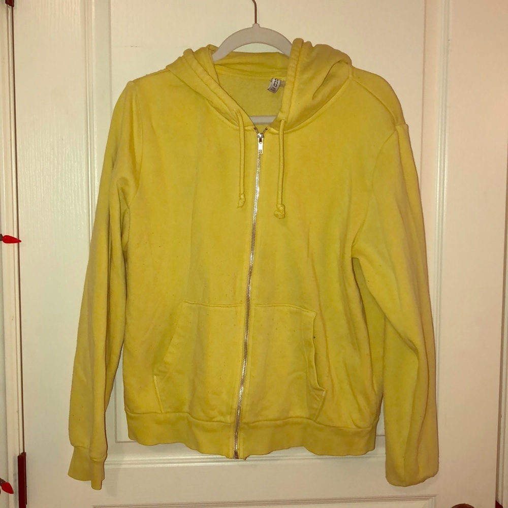 yellow zip up jacket